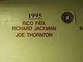 Joe Thornton's name on the wall.