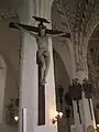 The 15th-century crucifix inside the Sauvo Church.
