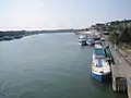 Passenger ships docked in port