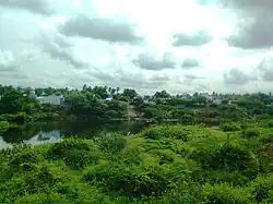 Athani as seen from Savandapur with Bhavani River separating the regions