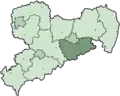 Location of the district of Sächsische Schweiz-Osterzgebirge within Saxony