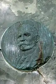 Bronze medallion with Edmond Galoppin [fr]'s effigy by Jean Lecroart