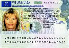 Germany: former design of German visa
