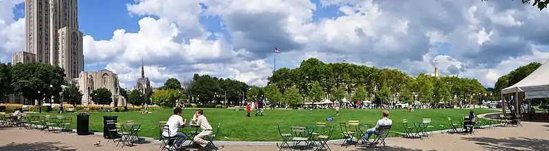 Schenley Plaza, located at Forbes Avenue and Schenley Drive.