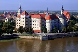 Hartenfels Castle in Torgau, main residence of the Ernestine Electors since Frederick III, "the Wise", built 1533–40