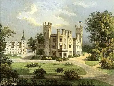 Palace Primkenau around 1860, Edition by Alexander Duncker