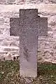 Inscription side of a basalt grave cross