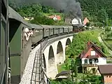 Steam train on the line