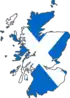 Map of Scotland coloured by its flag