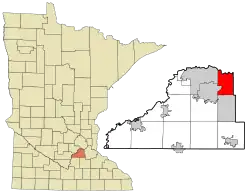 Location of the city of Savagewithin Scott County, Minnesota