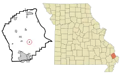 Location of Blodgett, Missouri
