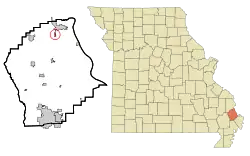 Location of Kelso, Missouri