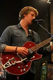 Musician Scott Matthews performing at Dockyard Bar in Salford on 25 September 2014.