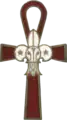 The Scouts Wadi el Nil from the 1930s for Copts and Egyptian Catholic Christians superimposed the national Scout emblem atop an ankh, the ancient Egyptian hieroglyphic character that read "life"