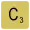Scrabble tile for "C"