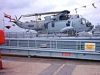 Sea King aboard destroyer INS Mumbai