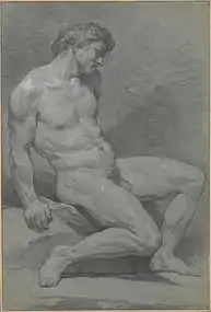Seated Male Nude Facing Right at the Metropolitan Museum of Art