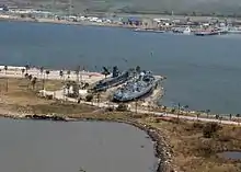 Damage in Seawolf Park following Hurricane Ike