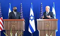 Gantz meeting with Secretary of Defense Lloyd Austin in Israel in April 2021