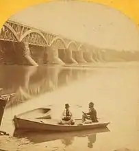 Photograph of first bridge with new superstructure