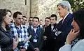 Palestinian students and John Kerry