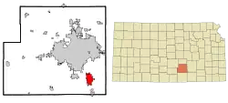 Location within Sedgwick County and Kansas
