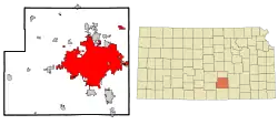 Location within Sedgwick County and Kansas