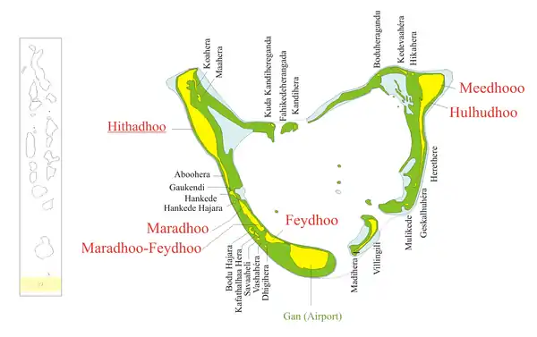 Feydhoo is located in Addu Atoll