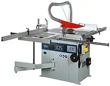 A table saw. Notice how the cutting surface, fence, etc. are on the right side.