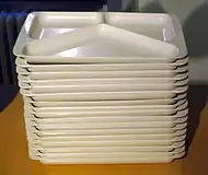 Plastic partitioned tableware