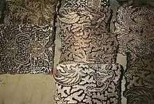 Selection of cap copper printing blocks with traditional batik patterns