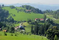 The hamlet of Šelovo in Veliki Boč