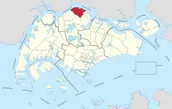 Location of Sembawang in Singapore