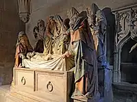 Entombment, attributed to Antoine Le Moiturier, 1490. Notre-Dame Collegiate Church of Semur-en-Auxois.