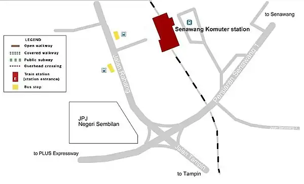 The map of Senawang station.