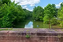 creek with a few people in kayaks