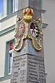 Coats of Arms of Poland and Saxony on a postal milestone