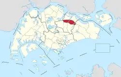 Location of Sengkang in Singapore