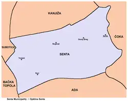 Map of Senta municipality