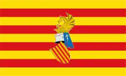 Flag used by Pre-autonomous Council of the Valencian Country (1979–1980).  2∶3