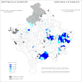 Distribution of Serbs in Kosovo 2011 by settlements.