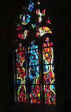 Stained-glass window in the Collegiate church by Sergio de Castro, 1980