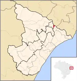 Location of Amparo de Saõ Francisco in Sergipe