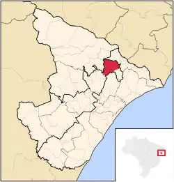 Location of Aquidabã in Sergipe
