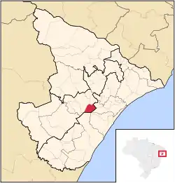 Location of Areia Branca in Sergipe