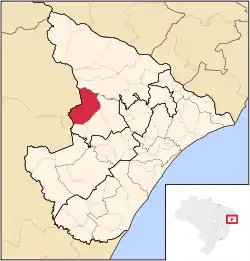 Location of Carira in Sergipe