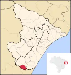 Location of Cristinápolis in the State of Sergipe