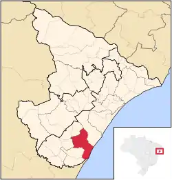 Location of Estância in Sergipe