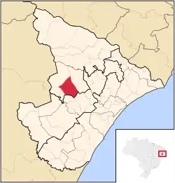 Location of Frei Paulo in Sergipe