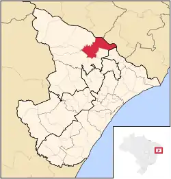 Location of Gararu in Sergipe
